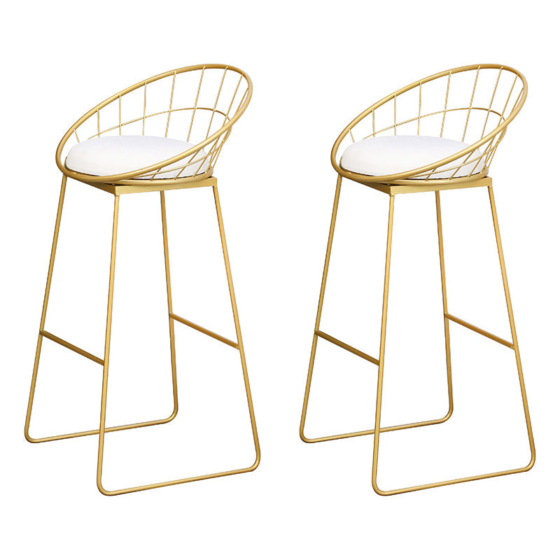 Glam 1/2/3/4/5 Pieces Round Bar Table Set Fixed Table Counter Set for Dining Room White-Gold 30"H Stools (Set of 2) Clearhalo 'Bar Furniture' 'furn' 'furn_home_bar_bar_sets' 'Furniture' 'Home Bars & Bar Sets' 'home_bar_bar_sets' 'Kitchen & Dining Furniture' 5160987