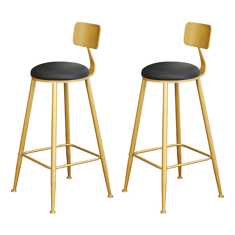 Glam 1/2/3/4/5 Pieces Round Bar Table Set Fixed Table Counter Set for Dining Room Black 30"H Stools (Set of 2) Clearhalo 'Bar Furniture' 'furn' 'furn_home_bar_bar_sets' 'Furniture' 'Home Bars & Bar Sets' 'home_bar_bar_sets' 'Kitchen & Dining Furniture' 5160989