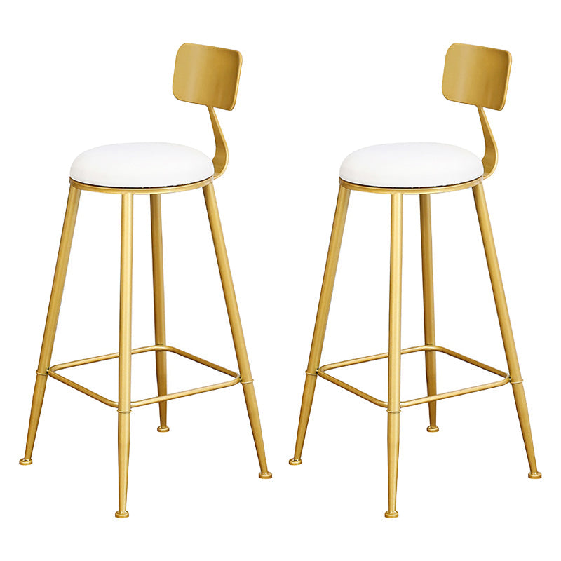 Glam 1/2/3/4/5 Pieces Round Bar Table Set Fixed Table Counter Set for Dining Room White 30"H Stools (Set of 2) Clearhalo 'Bar Furniture' 'furn' 'furn_home_bar_bar_sets' 'Furniture' 'Home Bars & Bar Sets' 'home_bar_bar_sets' 'Kitchen & Dining Furniture' 5160992