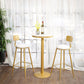 Glam 1/2/3/4/5 Pieces Round Bar Table Set Fixed Table Counter Set for Dining Room 3 Pieces: White Table, 2 White Chairs Clearhalo 'Bar Furniture' 'furn' 'furn_home_bar_bar_sets' 'Furniture' 'Home Bars & Bar Sets' 'home_bar_bar_sets' 'Kitchen & Dining Furniture' 5160993