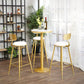 Glam 1/2/3/4/5 Pieces Round Bar Table Set Fixed Table Counter Set for Dining Room 4 Pieces: White Table, 3 White Chairs Clearhalo 'Bar Furniture' 'furn' 'furn_home_bar_bar_sets' 'Furniture' 'Home Bars & Bar Sets' 'home_bar_bar_sets' 'Kitchen & Dining Furniture' 5160996