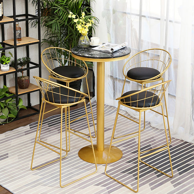 Glam 1/2/3/4/5 Pieces Round Bar Table Set Fixed Table Counter Set for Dining Room Clearhalo 'Bar Furniture' 'furn' 'furn_home_bar_bar_sets' 'Furniture' 'Home Bars & Bar Sets' 'home_bar_bar_sets' 'Kitchen & Dining Furniture' 5160999