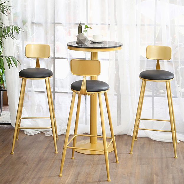 Glam 1/2/3/4/5 Pieces Round Bar Table Set Fixed Table Counter Set for Dining Room Clearhalo 'Bar Furniture' 'furn' 'furn_home_bar_bar_sets' 'Furniture' 'Home Bars & Bar Sets' 'home_bar_bar_sets' 'Kitchen & Dining Furniture' 5161000