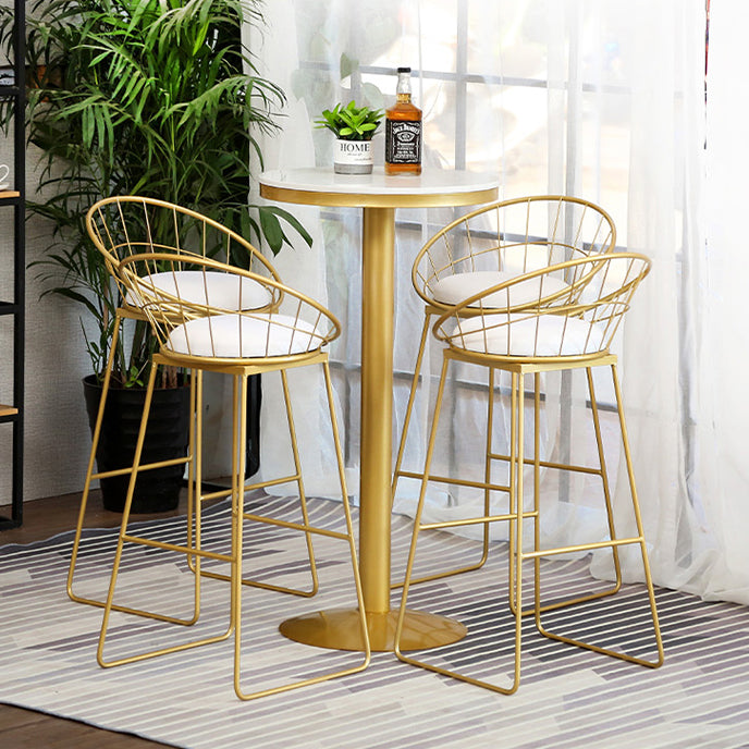 Glam 1/2/3/4/5 Pieces Round Bar Table Set Fixed Table Counter Set for Dining Room Clearhalo 'Bar Furniture' 'furn' 'furn_home_bar_bar_sets' 'Furniture' 'Home Bars & Bar Sets' 'home_bar_bar_sets' 'Kitchen & Dining Furniture' 5161001