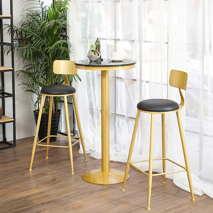 Glam 1/2/3/4/5 Pieces Round Bar Table Set Fixed Table Counter Set for Dining Room Clearhalo 'Bar Furniture' 'furn' 'furn_home_bar_bar_sets' 'Furniture' 'Home Bars & Bar Sets' 'home_bar_bar_sets' 'Kitchen & Dining Furniture' 5161002