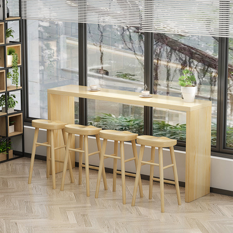 1/5/9 Pieces Modern Rectangular Pub Table Set Wooden Counter Table with Backless Stools Clearhalo 'Bar Furniture' 'furn' 'furn_home_bar_bar_sets' 'Furniture' 'Home Bars & Bar Sets' 'home_bar_bar_sets' 'Kitchen & Dining Furniture' 5161091