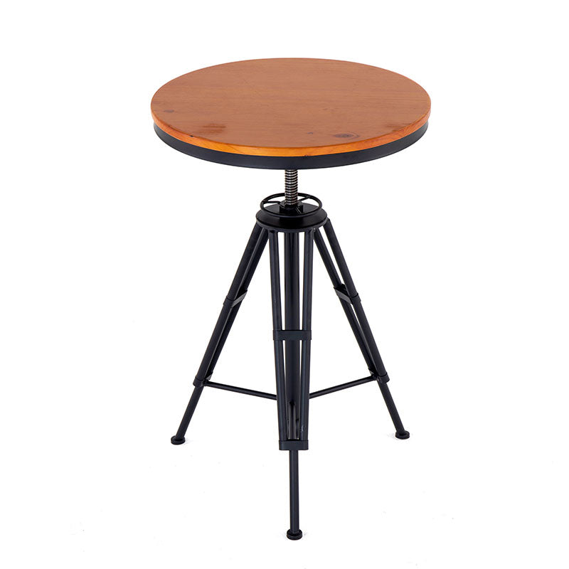 Industrial 1/2/3 Pieces Solid Wood Bar Table Set Round Bistro Set Brown 22"L x 22"W Clearhalo 'Bar Furniture' 'furn' 'furn_home_bar_bar_sets' 'Furniture' 'Home Bars & Bar Sets' 'home_bar_bar_sets' 'Kitchen & Dining Furniture' 5161125