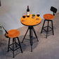 Industrial 1/2/3 Pieces Solid Wood Bar Table Set Round Bistro Set Clearhalo 'Bar Furniture' 'furn' 'furn_home_bar_bar_sets' 'Furniture' 'Home Bars & Bar Sets' 'home_bar_bar_sets' 'Kitchen & Dining Furniture' 5161136