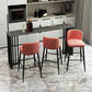 1/4 Pieces Industrial Black Bar Table Set Rectangle Bistro Set with Stone Top 4 Pieces: Grey Table, 3 Pink Chairs Clearhalo 'Bar Furniture' 'furn' 'furn_home_bar_bar_sets' 'Furniture' 'Home Bars & Bar Sets' 'home_bar_bar_sets' 'Kitchen & Dining Furniture' 5161164