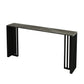 1/4 Pieces Industrial Black Bar Table Set Rectangle Bistro Set with Stone Top Grey 79"L x 16"W Clearhalo 'Bar Furniture' 'furn' 'furn_home_bar_bar_sets' 'Furniture' 'Home Bars & Bar Sets' 'home_bar_bar_sets' 'Kitchen & Dining Furniture' 5161167