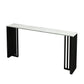 1/4 Pieces Industrial Black Bar Table Set Rectangle Bistro Set with Stone Top White 79"L x 16"W Clearhalo 'Bar Furniture' 'furn' 'furn_home_bar_bar_sets' 'Furniture' 'Home Bars & Bar Sets' 'home_bar_bar_sets' 'Kitchen & Dining Furniture' 5161171