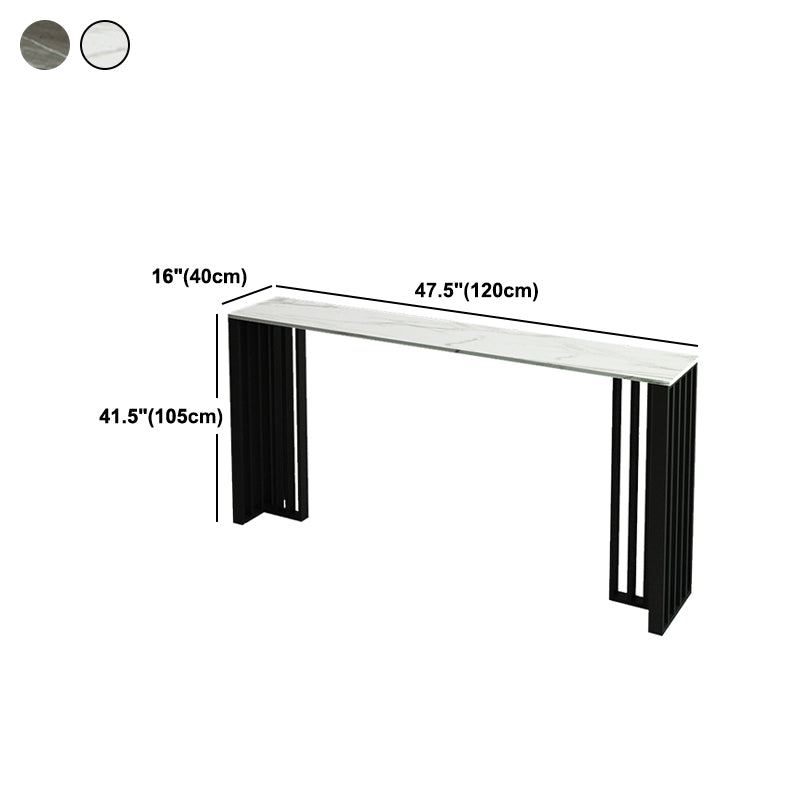 1/4 Pieces Industrial Black Bar Table Set Rectangle Bistro Set with Stone Top Clearhalo 'Bar Furniture' 'furn' 'furn_home_bar_bar_sets' 'Furniture' 'Home Bars & Bar Sets' 'home_bar_bar_sets' 'Kitchen & Dining Furniture' 5161178