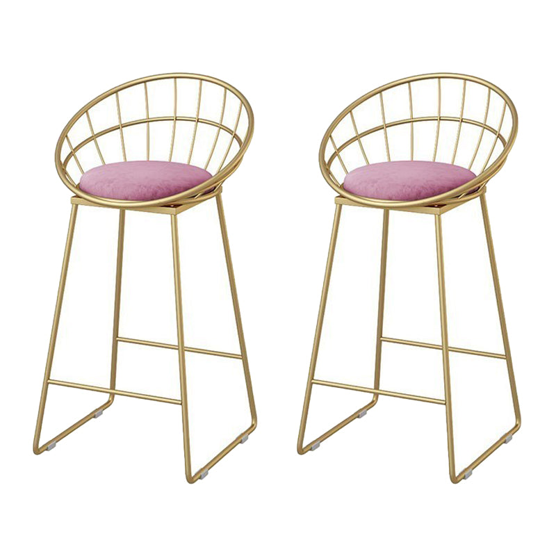 Glam 1/2/5 Pieces Round Bar Table Set Fixed Table Counter Set for Dining Room Pink 30"H Stools (Set of 2) Clearhalo 'Bar Furniture' 'furn' 'furn_home_bar_bar_sets' 'Furniture' 'Home Bars & Bar Sets' 'home_bar_bar_sets' 'Kitchen & Dining Furniture' 5161185