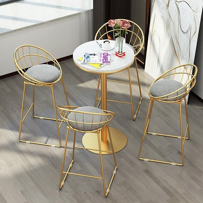 Glam 1/2/5 Pieces Round Bar Table Set Fixed Table Counter Set for Dining Room Clearhalo 'Bar Furniture' 'furn' 'furn_home_bar_bar_sets' 'Furniture' 'Home Bars & Bar Sets' 'home_bar_bar_sets' 'Kitchen & Dining Furniture' 5161194