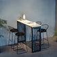 1/3/5 Pieces Industrial Iron Bar Table Set Rectangle Bistro Set with White Stone Top