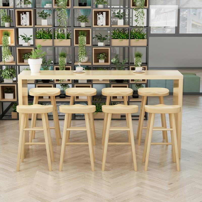 Modern Rectangular Pub Table Set 1/5/9 Pieces Wooden Counter Table with Backless Stools Clearhalo 'Bar Furniture' 'furn' 'furn_home_bar_bar_sets' 'Furniture' 'Home Bars & Bar Sets' 'home_bar_bar_sets' 'Kitchen & Dining Furniture' 5161325