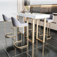 Luxury rechthoek pubtafel set 1/2/5 stuks sintered stenen aanrechttafel met hoge ontlasting