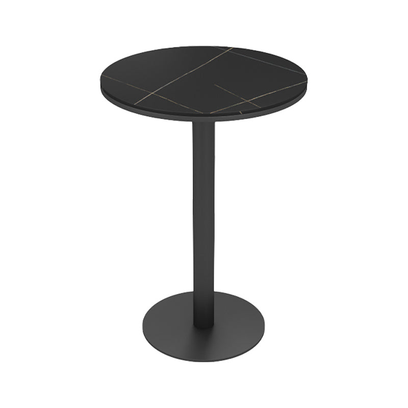 Industrial 1/2/3 Pièces Table de table noire set Round Bistro Set avec des tabourets arrière solides