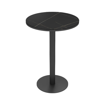 Industrial 1/2/3 Pièces Table de table noire set Round Bistro Set avec des tabourets arrière solides