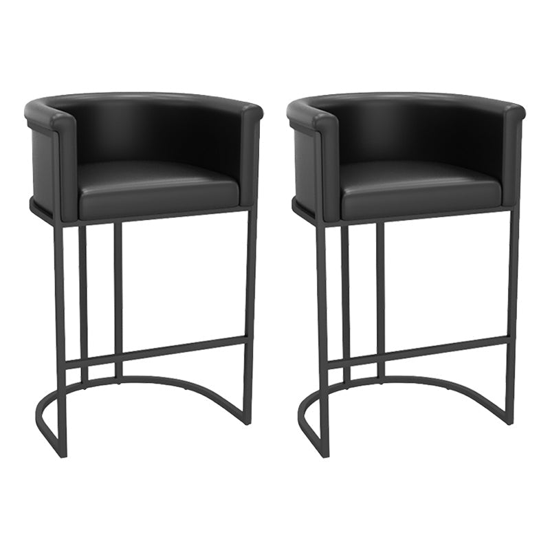 Industrial 1/2/3 Pièces Table de table noire set Round Bistro Set avec des tabourets arrière solides