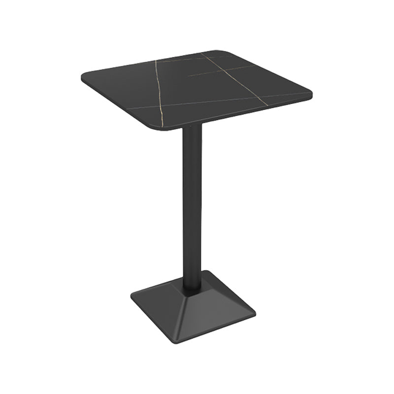 Industrial 1/2/3 Pièces Table de table noire set Round Bistro Set avec des tabourets arrière solides