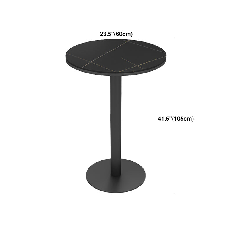 Industrial 1/2/3 Pièces Table de table noire set Round Bistro Set avec des tabourets arrière solides