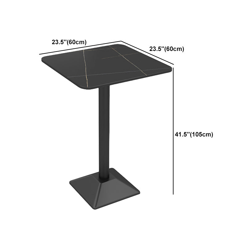 Industrial 1/2/3 Pièces Table de table noire set Round Bistro Set avec des tabourets arrière solides