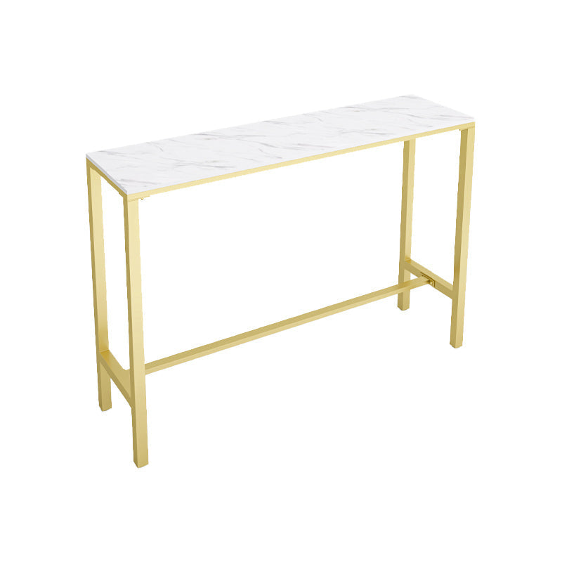 1/2/4 pièces Glam Bar Table Set Rectangle Bistro Ensemble avec haut de pierre blanc