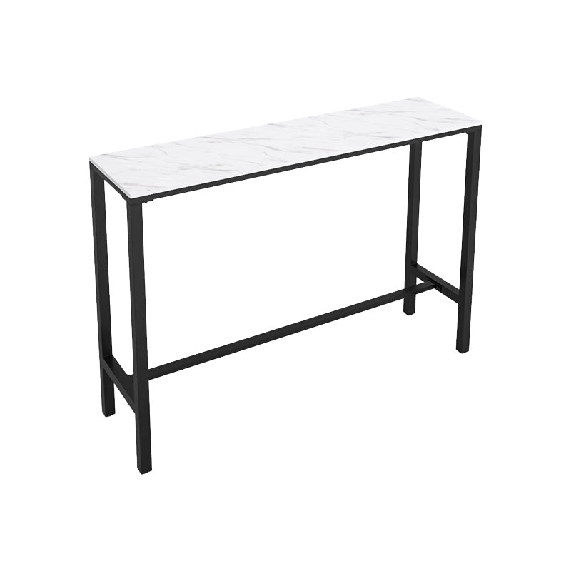 1/2/4 pièces Glam Bar Table Set Rectangle Bistro Ensemble avec haut de pierre blanc