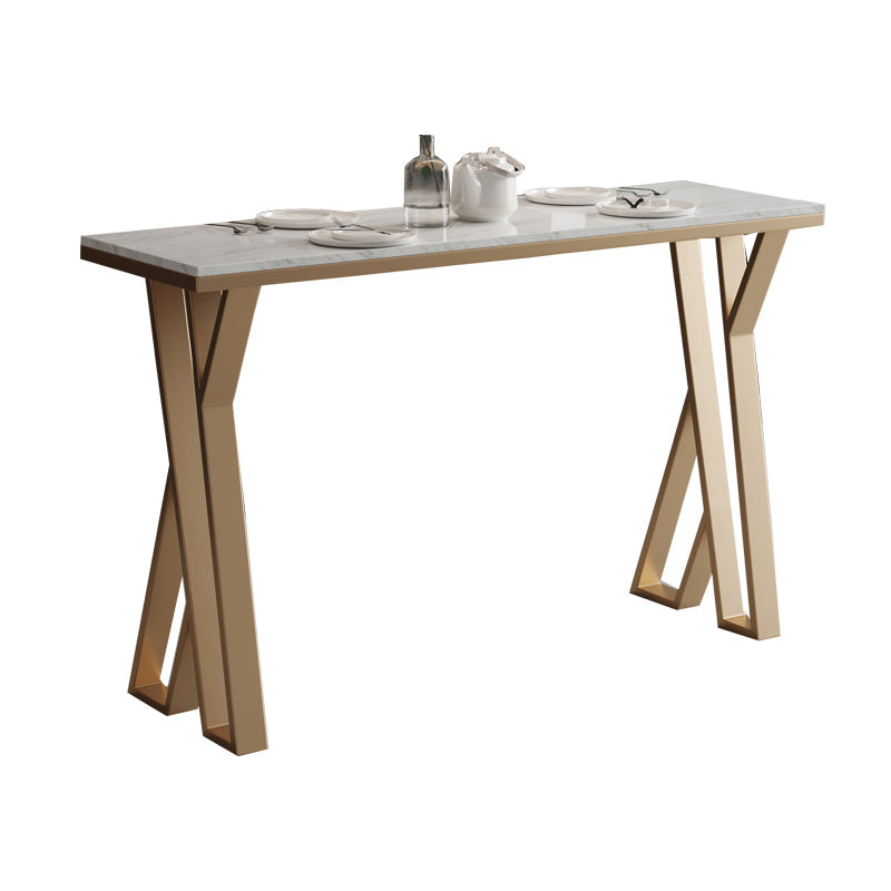 Mesa de pub rectangular de lujo juego 1/2/3/5 piezas Mesa de mostrador de piedra sinterizada con heces