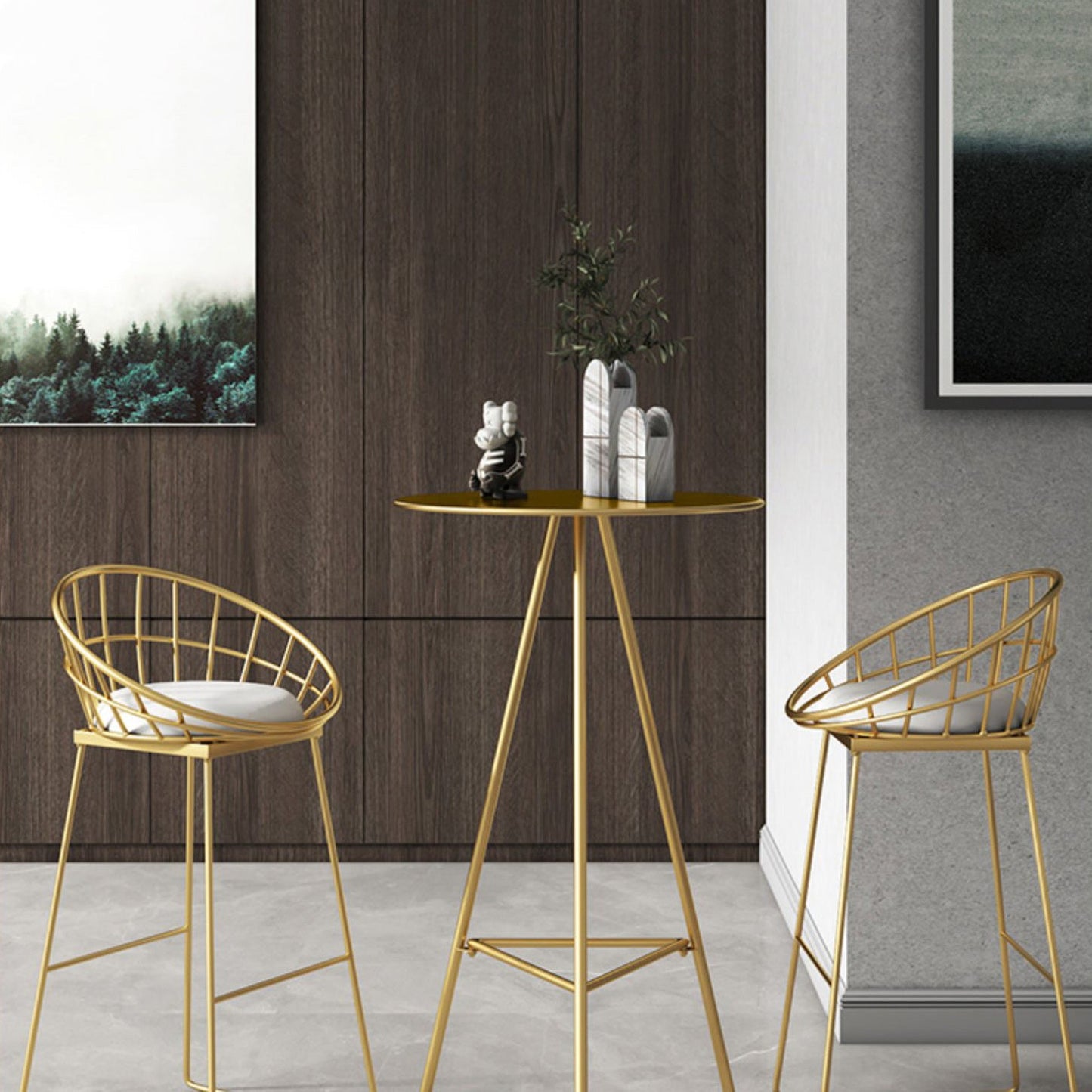 Glam 1/2/3/4 stukken Round Bar Table Set vaste tabel Teller ingesteld voor eetkamer