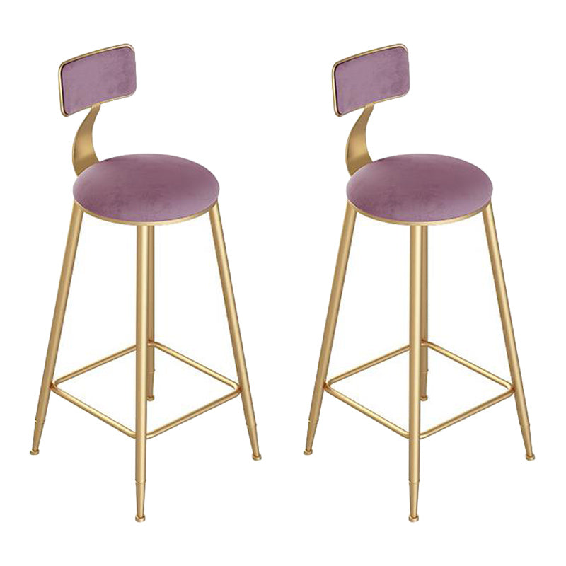 1/2/3 Pieces Glam Iron Bar Table Set Rectangle White Stone Top Bistro Set with Shelf Pink 30"H Stools (Set of 2) Clearhalo 'Bar Furniture' 'furn' 'furn_home_bar_bar_sets' 'Furniture' 'Home Bars & Bar Sets' 'home_bar_bar_sets' 'Kitchen & Dining Furniture' 5161621