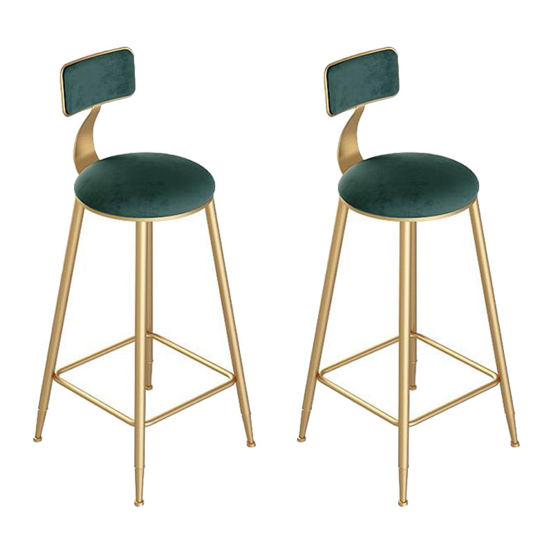 1/2/3 Pieces Glam Iron Bar Table Set Rectangle White Stone Top Bistro Set with Shelf Green 30"H Stools (Set of 2) Clearhalo 'Bar Furniture' 'furn' 'furn_home_bar_bar_sets' 'Furniture' 'Home Bars & Bar Sets' 'home_bar_bar_sets' 'Kitchen & Dining Furniture' 5161623