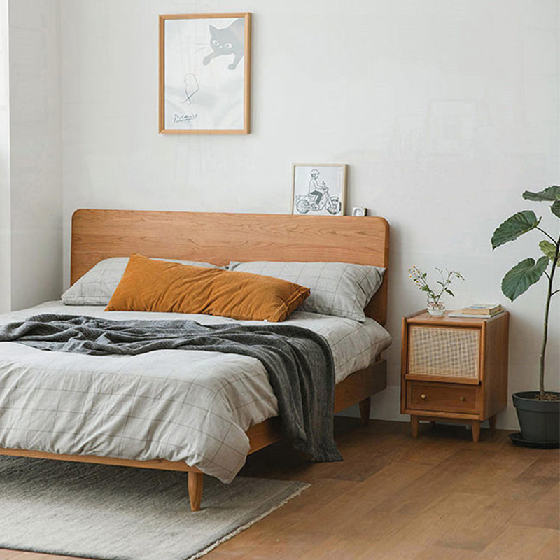 ソリッドウッドベッドサイドテーブル、保管付きの現代的なナイトスタンド