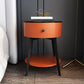 Contemporary Metal and Faux Leather Drawer Storage Bed Nightstand for Bedroom Orange Black Glass Clearhalo 'Bedroom Furniture' 'furn' 'furn_night_stand' 'Furniture' 'night_stand' 'Nightstands' 5161752