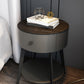 Contemporary Metal and Faux Leather Drawer Storage Bed Nightstand for Bedroom Dark Gray Black Stone Clearhalo 'Bedroom Furniture' 'furn' 'furn_night_stand' 'Furniture' 'night_stand' 'Nightstands' 5161767