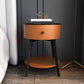 Contemporary Metal and Faux Leather Drawer Storage Bed Nightstand for Bedroom Dark Orange Black Glass Clearhalo 'Bedroom Furniture' 'furn' 'furn_night_stand' 'Furniture' 'night_stand' 'Nightstands' 5161768