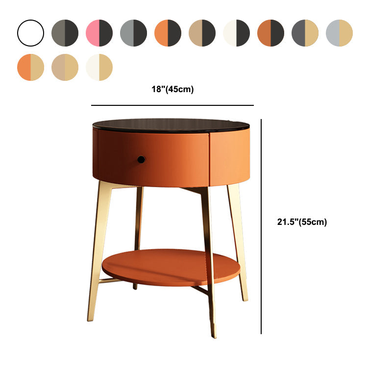 Contemporary Metal and Faux Leather Drawer Storage Bed Nightstand for Bedroom Clearhalo 'Bedroom Furniture' 'furn' 'furn_night_stand' 'Furniture' 'night_stand' 'Nightstands' 5161772