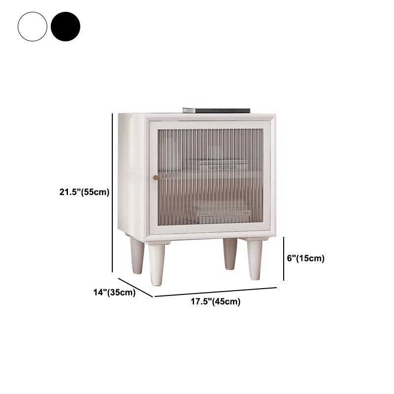 19.6 "/21.6" de alto soporte de madera en stand de noche moderna blanca / negra