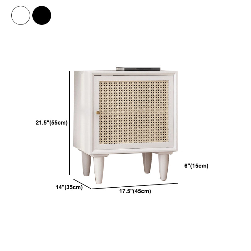 19.6 "/21.6" de alto soporte de madera en stand de noche moderna blanca / negra