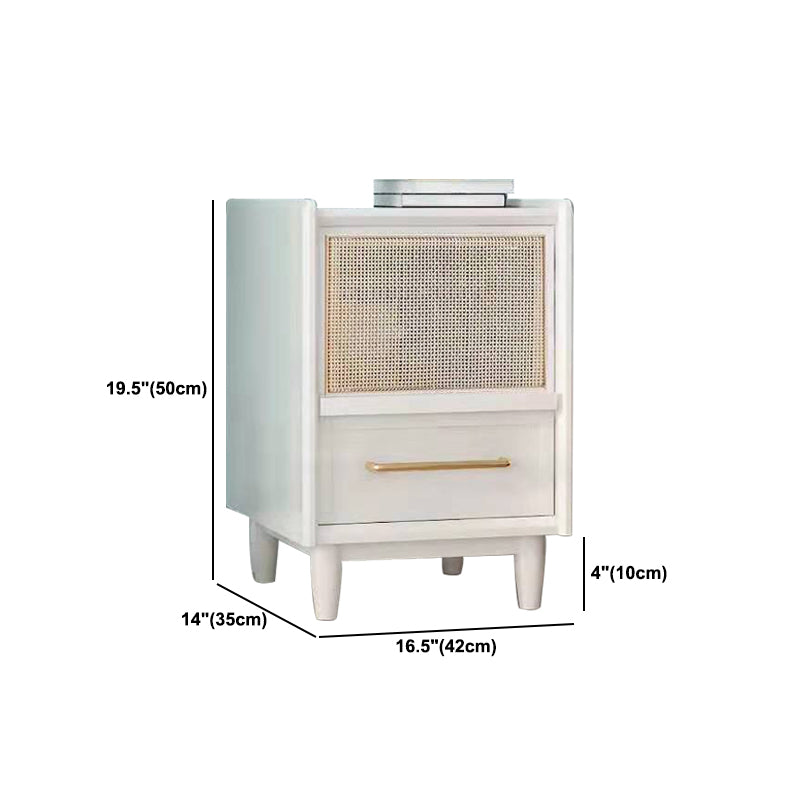 19.6 "/21.6" de alto soporte de madera en stand de noche moderna blanca / negra
