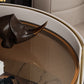 1-Drawer Glass Top Nightstand, 19.69" Tall 1-Shelf Leather Night Stand