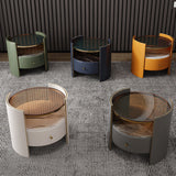 Comodino da top in vetro da 1 disegno, alto 19,69 ".