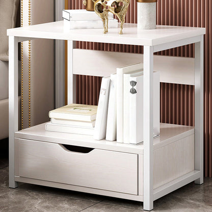 19,6 "Table de nuit en bois de haut stand de nuit moderne avec tiroirs et étagère