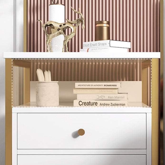 19,6 "Table de nuit en bois de haut stand de nuit moderne avec tiroirs et étagère