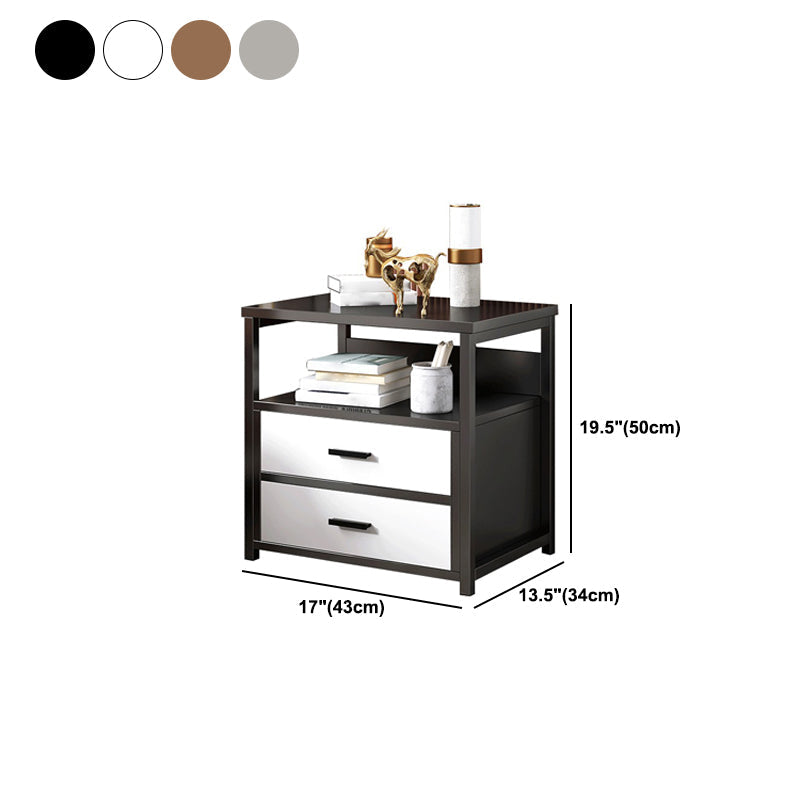 19.6 "引き出しと棚付きの高さの木製ナイトスタンドモダンナイトスタンド