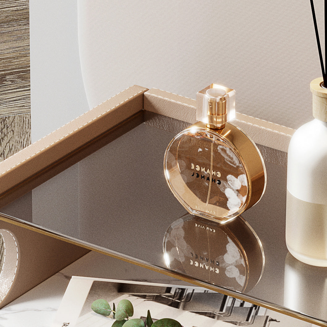 Nightand en faux cuir contemporain 21,65 "Tall 2 - Tiroir de nuit