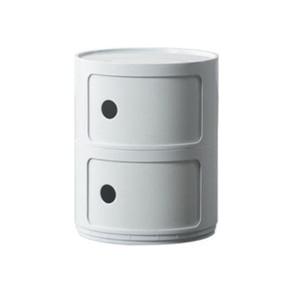 Plastic Nightstand Or End Table, Modern 2/3/4-Door Bedside Cabinet 13"L x 13"W x 16"H White Clearhalo 'Bedroom Furniture' 'furn' 'furn_night_stand' 'Furniture' 'night_stand' 'Nightstands' 5161859