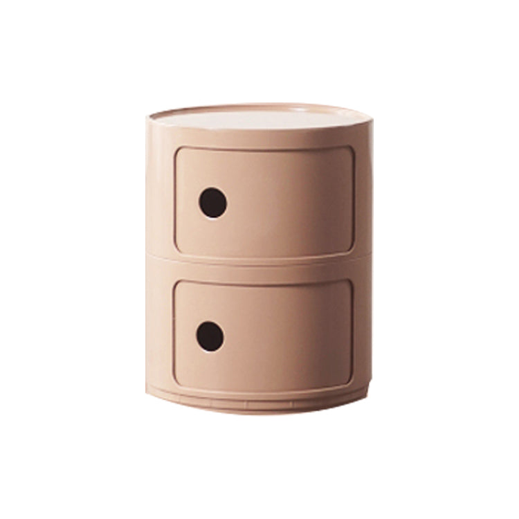Plastic Nightstand Or End Table, Modern 2/3/4-Door Bedside Cabinet 13"L x 13"W x 16"H Nude Pink Clearhalo 'Bedroom Furniture' 'furn' 'furn_night_stand' 'Furniture' 'night_stand' 'Nightstands' 5161876
