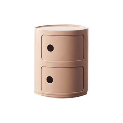 Plastic Nightstand Or End Table, Modern 2/3/4-Door Bedside Cabinet 13"L x 13"W x 16"H Nude Pink Clearhalo 'Bedroom Furniture' 'furn' 'furn_night_stand' 'Furniture' 'night_stand' 'Nightstands' 5161876